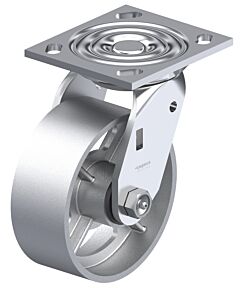 Vestil Cst-Bl-5X2Ci-S Cast Iron/Steel Swivel Caster 5 In. Diameter X 2 In. Width 1,000 Lb. Capacity Silver