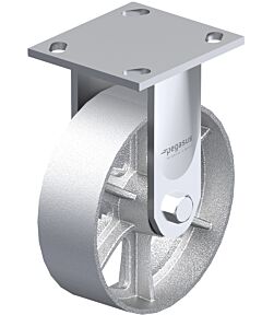 Vestil Cst-Bl-6X2Ci-R Cast Iron/Steel Rigid Caster 6 In. Diameter X 2 In. Width 1,200 Lb. Capacity Silver