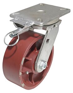 Vestil Cst-Ve-8X3Ds-4Psl Cast Iron/Steel Swivel Caster 8 In. Diameter X 3 In. Width 6000 Lb. Capacity Red