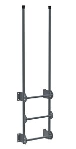 Vestil Dkl-3-Gysg Steel Walk Through Dock Ladder 3 Step 300 Lb. Capacity Gray Semi Gloss