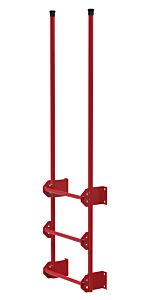 Vestil Dkl-3-Rd Steel Walk Through Dock Ladder 3 Step 300 Lb. Capacity Red