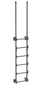 Vestil Dkl-6-Gysg Steel Walk Through Dock Ladder 6 Step 300 Lb. Capacity Gray Semi Gloss