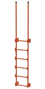 Vestil Dkl-6-Or Steel Walk Through Dock Ladder 6 Step 300 Lb. Capacity Orange