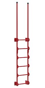 Vestil Dkl-6-Rd Steel Walk Through Dock Ladder 6 Step 300 Lb. Capacity Red