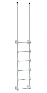 Vestil Dkl-6-Wt Steel Walk Through Dock Ladder 6 Step 300 Lb. Capacity White