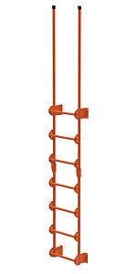 Vestil Dkl-7-Or Steel Walk Through Dock Ladder 7 Step 300 Lb. Capacity Orange