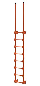 Vestil Dkl-8-Or Steel Walk Through Dock Ladder 8 Step 300 Lb. Capacity Orange