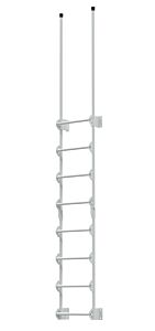 Vestil Dkl-8-Wt Steel Walk Through Dock Ladder 8 Step 300 Lb. Capacity White