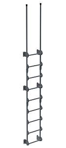 Vestil Dkl-9-Gysg Steel Walk Through Dock Ladder 9 Step 300 Lb. Capacity Gray Semi Gloss