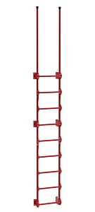 Vestil Dkl-9-Rd Steel Walk Through Dock Ladder 9 Step 300 Lb. Capacity Red