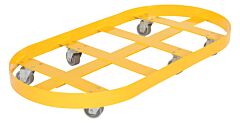 Vestil Drum-X2-55-Ci Steel Double Drum Dolly With Cast Iron Casters 45 In. X 45 In. X 39 In. Two 55 Gallon 2000 Lb. Capacity Yellow