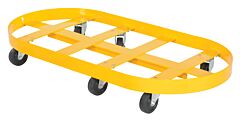 Vestil Drum-X2-55-Gfn Steel Double Drum Dolly With Glass Filled Nylon Casters 45 In. X 45 In. X 39 In. Two 55 Gallon 2000 Lb. Capacity Yellow