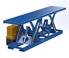 Vestil Ehlt-Tl-30144-2-46 Steel Electric Hydraulic Tandem Lift Table 30 In. X 144 In. 2000 Lb. Capacity Blue