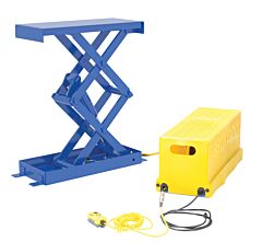 Vestil Ehltsd-2448-1-35 Steel Double Leg Shorty Scissor Lift Table 24 In. X 48 In. 1000 Lb. Capacity Blue