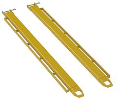 Vestil Fe-4-96-P-Lr Steel Pin Style Fork Extensions With Load Rails 4" X 96" 4,000 Lb. Capacity Yellow
