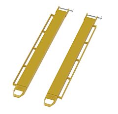 Vestil Fe-5-72-P-Lr Steel Pin Style Fork Extensions With Load Rails 5" X 72" 4,000 Lb. Capacity Yellow
