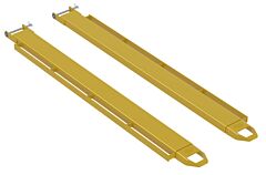 Vestil Fe-5-84-P-Lr Steel Pin Style Fork Extensions With Load Rails 5" X 84" 4,000 Lb. Capacity Yellow