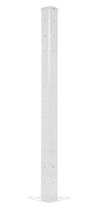 Vestil Gr-F2R-Bo-Tp60-Wt Steel Rigid Tube Post Bolt On Style 60 In. For 2 Ribbed Guard Rails White