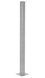 Vestil Gr-F2R-Bo-Tp72-Sl Steel Rigid Tube Post Bolt On Style 72 In. For 2 Ribbed Guard Rails Silver Lining
