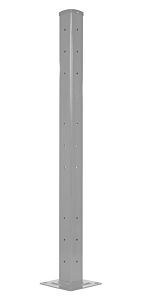 Vestil Gr-F3R-Bo-Tp60-Sl Steel Rigid Tube Post Bolt On Style 60 In. For 3 Ribbed Bolt On Style Guard Rails Silver Lining