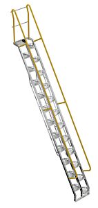 Vestil Ats-14-56-Hdg Galvanized Alternate Tread Stair 56 Degrees 122-3/8 In. X 23-1/2 In. X 210-3/8 In. 350 Lb. Capacity Silver