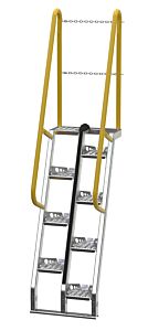 Vestil Ats-5-68-Hdg Galvanized Alternate Tread Stair 68 Degrees 34-5/8 In. X 23-1/2 In. X 101-7/8 In. 350 Lb. Capacity Silver