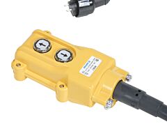Vestil Hh2Pb-18 2 Button Hand Control Assembly With 18-90" Coiled Cord Yellow