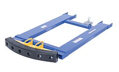 Vestil Hook-Base-44-Rpb-2 Steel Fork Truck Hook Base 44 In. Length With Steel/Rubber Push Bumper-Attachment To 2 In. Receiver 15 In. X 28 In. X 5-3/4 In Blue/Yellow
