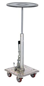 Vestil Ht-02-18R-Pss Partially Stainless Steel 18" Round Top Hydraulic Post Table 200 Lb. Capacity Silver