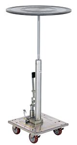 Vestil Ht-02-24R-Pss Partially Stainless Steel 24" Round Top Hydraulic Post Table 200 Lb. Capacity Silver