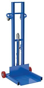Vestil Llph-500-Fwfl Steel Low Profile Lite Load Lift With Foot Pump, Fixed Wheels And Manual Floor Lock 20 In. X 20 In. Platform 400 Lb. Capacity Blue