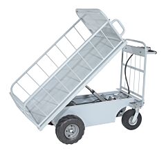 Vestil Oroad-1000-T Steel Off-Road Tilting Traction Drive Cart 500 Lb. Rough Terrain Capacity Gray