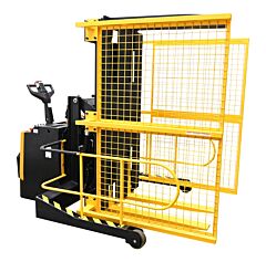Vestil Pi-P-Sl-3276-Prsr Steel Portable Pallet Inverter With Cage 32 In. To 76 In Fork Opening 3,000 Lb. Capacity Yellow/Black
