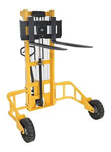 Vestil Rt-Ms-62-Af Steel Manual Rough Terrain Stacker 62 In. Raised Height 2,000 Lb. Capacity Yellow