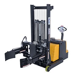 Vestil S-Mu-Vdgr-64-Reach Steel Vertical Drum Gripper/Rotator Stacker With Gripper Max Reach 35.5 In. Dispensing Height 71 In. 800 Lb. Capacity Black / Yellow