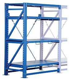 Vestil Vrsor-A-60 Steel Roll Out Shelving-Add On Unit 32"L X 57"W X 80"H 3,000 Lb. Capacity Blue