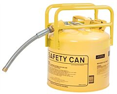 Eagle 1215Y 5 Gallon Yellow D.O.T. Galvanized Steel Type Ii Style Safety Can W/7/8" Flexible Hose