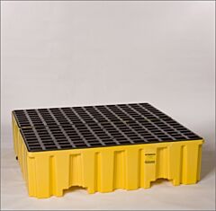 Eagle 1640 4 Drum Containment Pallet - Yellow W/Drain
