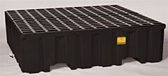 Eagle 1640B 4 Drum Containment Pallet - Black W/Drain