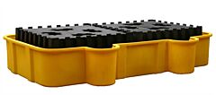 Eagle 1684 Double All-Poly Ibc Containment Unit W/Poly Platforms - Yellow No Drain