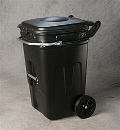 Eagle 1696Blk 65 Gallon Wheeled E-Cart Industrial Trash Container - Black