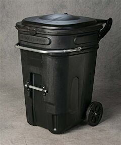Eagle 1697Blk 95 Gallon Wheeled E-Cart Industrial Trash Container - Black