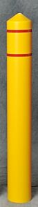 Eagle 1737Yrs 8" Bumper Post Sleeve-Smooth Sided-Yellow W/3/4" Red Reflective Stripes