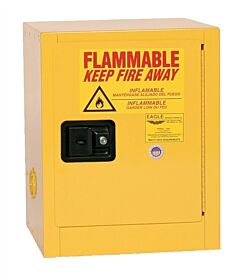 Eagle 1903X 4 Gallon Flammable Liquid Storage Cabinet - Yellow One Door Self-Closing One Shelf