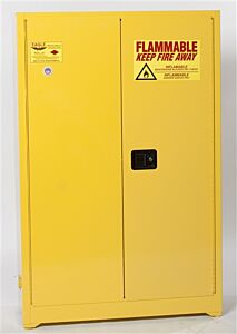 Eagle 1947X 45 Gallon Flammable Liquid Storage Cabinet - Yellow Two Door Manual Two Shelves
