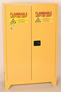 Eagle 1947Legs 45 Gallon Tower Cabinet - Yellow Two Door Manual Close W/4" Legs Two Shelves