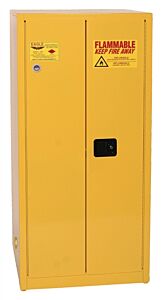 Eagle 1962X 60 Gallon Flammable Liquid Storage Cabinet - Yellow Two Door Manual Two Shelves