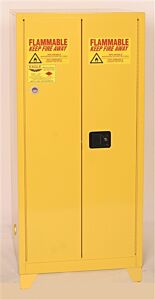 Eagle 1962Legs 60 Gallon Tower Cabinet - Yellow Two Door Manual Close W/4" Legs Two Shelves