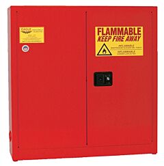 Eagle 1975-Red 24 Gallon, Paint/Ink Storage Cabinet, Red, Two Door, Self-Closing, Three Shelves