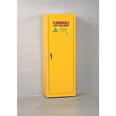 Eagle 2310X 24 Gallon Flammable Liquid Storage Cabinet - Yellow One Door Self-Closing Three Shelves